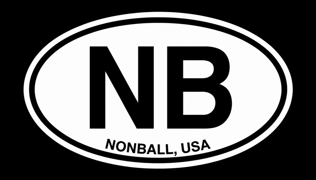 Vehicle Sticker:  Oval NONBALL, USA