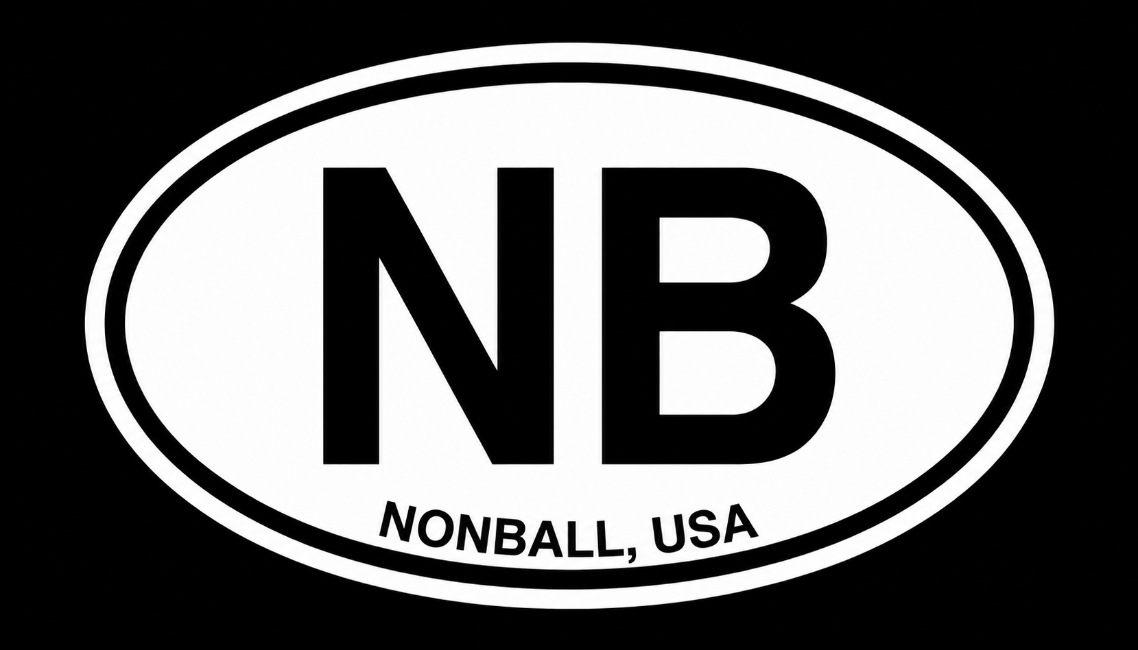 Vehicle Sticker:  Oval NONBALL, USA